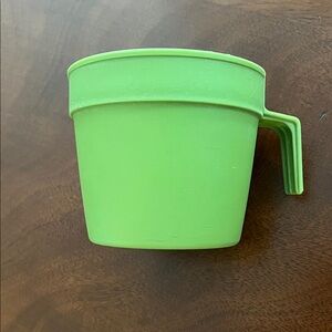 Vintage Avocado Green Stackable Plastic Cup with Handle